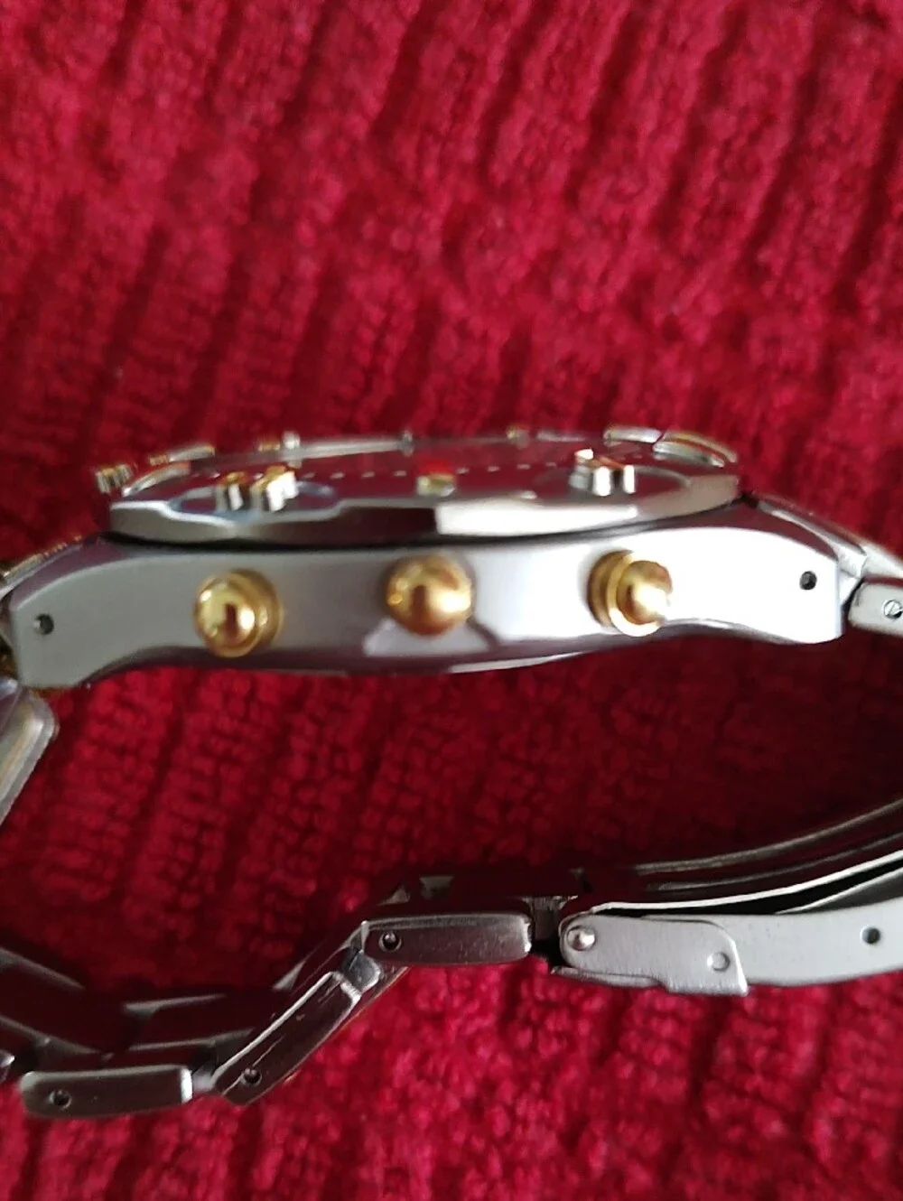 Titanium Two-Tone Silver and Gold Men's Chronograph Watch